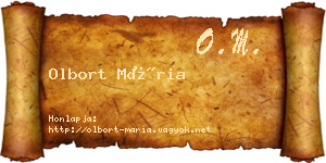 Olbort Mária névjegykártya